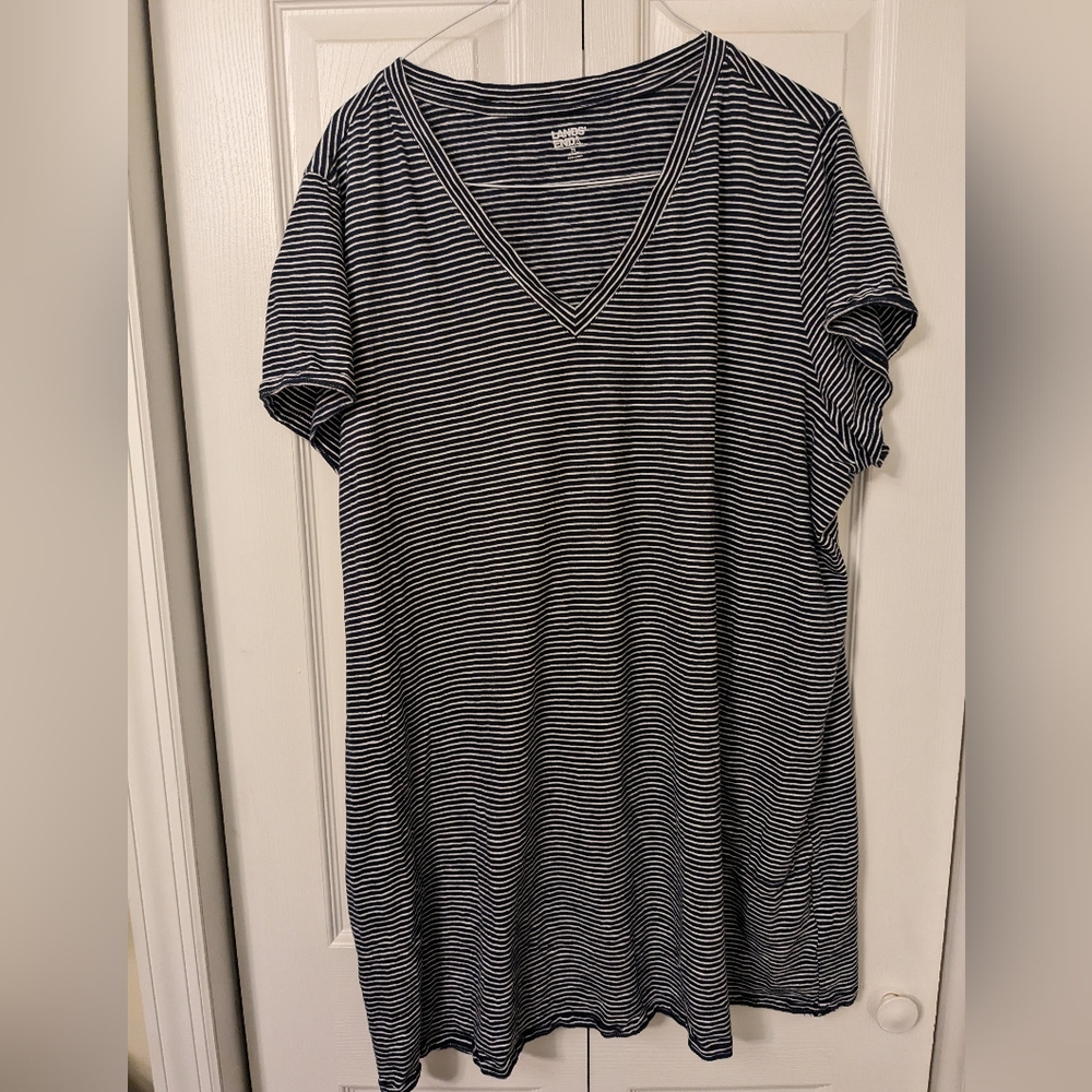 Women's Plus Size Slub Short Sleeve V Neck Above Knee T Shirt Dress